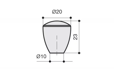 Ручка-кнопка, отделка серая