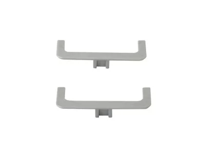 Комплект торцевых заглушек П-образных среднего профиля GOLA Alphalux(2 части:L+R), пластик серый