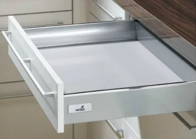 Hettich: 9214903: Ящик InnoTech, высота 70 мм, длина 470 мм, полное выдвижение, с демпфированием, серый, под прикручивание