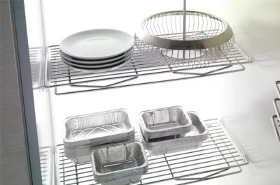 Сетчатая полка в базу 900, отделка хром