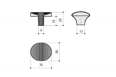 Ручка-кнопка &quot;Ника&quot;, отделка золото матовое