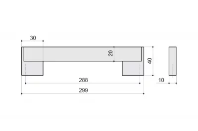 Ручка-скоба 288мм, отделка хром матовый лакированный + венге