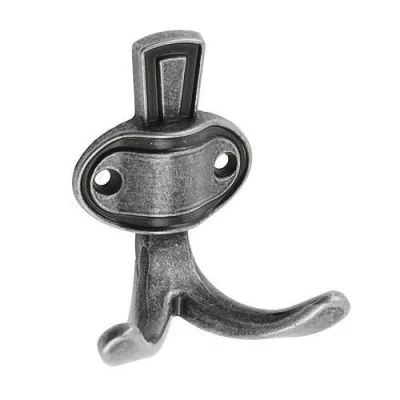 GTV: Крючок мебельный CORUNA, маленький, античное серебро: WZ-CORUNA-M-07