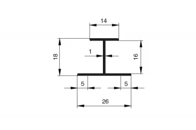 Профиль-разделитель SP16.04 для 16мм, L=3000мм, отделка алюминий анодированный Профиль-разделитель SP16.04 для 16мм, L=3000мм, отделка алюминий анодированный