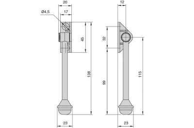 Ручка для подъёмников, цвет серый