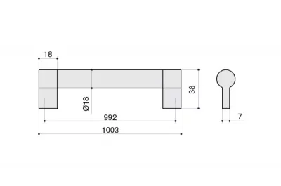 Ручка-скоба 992мм, отделка никель матовый