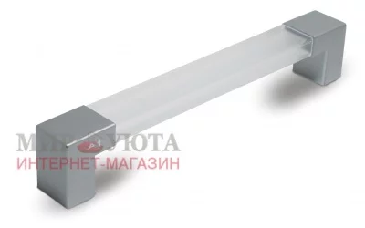 Ручка-скоба 160мм хром матовый/пластик прозрачный: UK30118/160