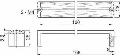 GTV: Ручка мебельная CADIS C=320, хром UZ-CAD320-01