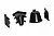 Комплект угловых элементов для овального бортика, цвет чёрный