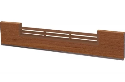 1856 Решётка вентиляционная для цоколя ПВХ H.120, L=600, вишня стандартная
