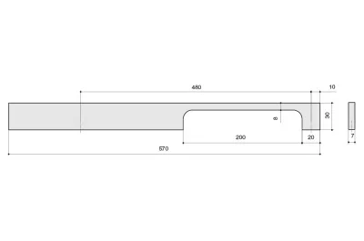 Ручка-скоба 480 мм, отделка алюминий