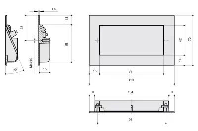 Ручка SPRING-2 врезная 96мм, отделка сталь шлифованная