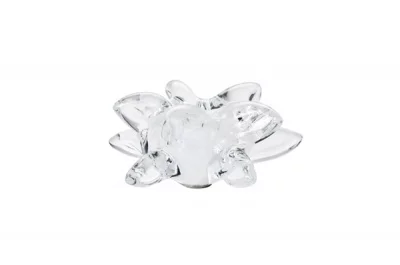 Ручка-кнопка из стекла, отделка белая