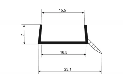 Водоотталкивающий уплотнитель L=5м, для цоколя из дсп 16мм