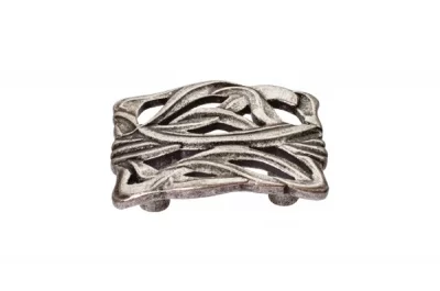 Ручка-скоба 32мм, отделка старое серебро с блеском