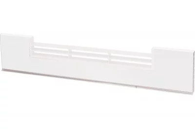 0418 Решётка вентиляционная для цоколя ПВХ H.150, L=600, белый глянец