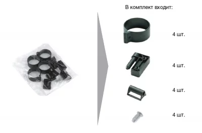 Набор креплений экрана для стола к 2-м ножкам d.60, основной