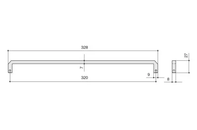 Ручка-скоба 320мм, отделка железо античное черное