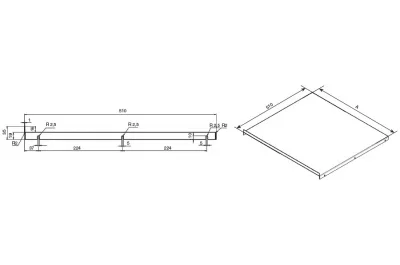 Защитный экран под варочную панель, для тумбы шириной 600мм из 16ДСП, отделка белый бархат (матовый)