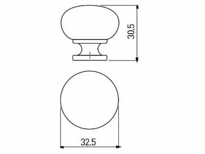 GTV: Ручка-кнопка BERGAMO, черный матовый GS-BERGA-1-20M