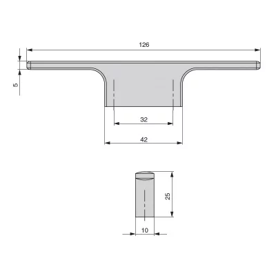 Ручка-кнопка 32мм, отделка сталь нержавеющая