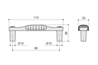 Ручка-скоба 96мм, отделка золото глянец + керамика
