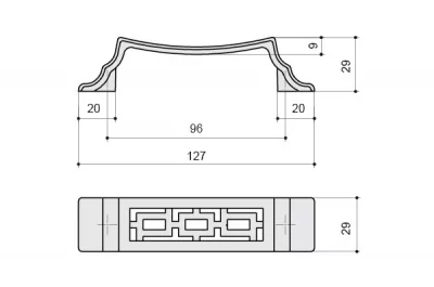 Ручка-скоба 96мм, отделка бронза "Флоренция"
