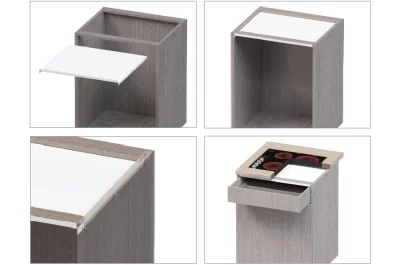 Защитный экран под варочную панель, для тумбы шириной 600мм из 16ДСП, отделка серый металлик