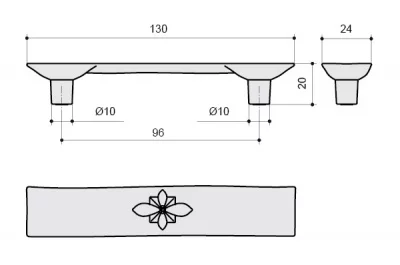 Ручка-скоба 96мм, отделка бронза матовая