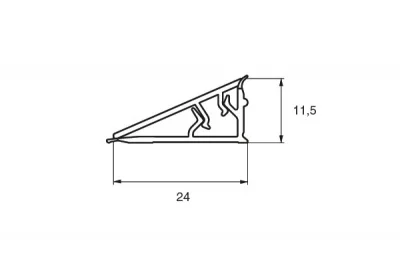 Бортик треугольный L=4000, алюминий