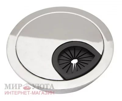 Заглушка кабель-канала, металлическая, круглая, d=60 мм, хром: 361-60 CR