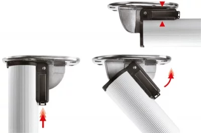 Нога d.50 Н700 для стола складная, рифлёный алюминий