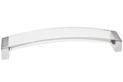 Ручка-скоба 160мм, отделка хром матовый + транспарент прозрачный