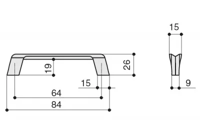 Ручка-скоба 64мм, отделка бронза античная французская