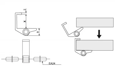 Полкодержатель-защелка фронтальный, для 18мм ДСП, коричневый пластик (за 100 штук)