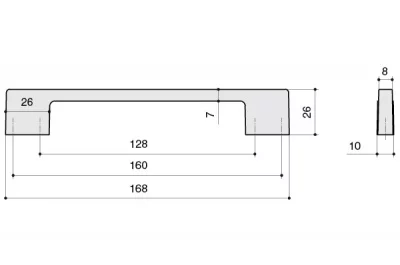 Ручка-скоба 160-128мм, отделка хром матовый лакированный