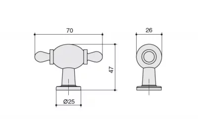 Ручка-кнопка, отделка черный матовый + керамика