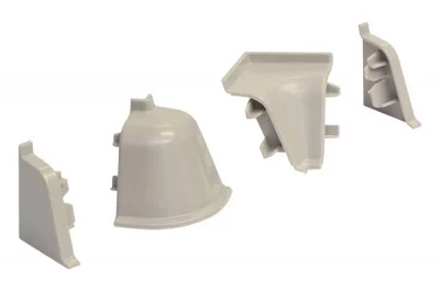 Комплект угловых элементов для овального бортика, цвет светло-серый