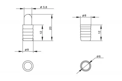 Пин фиксирующий d.8 мм (мама+папа), отделка желтый цинк