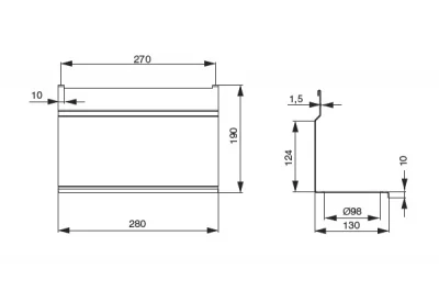 Держатель для 2-х стаканов, 280х130х180мм, отделка черный бархат (матовый)