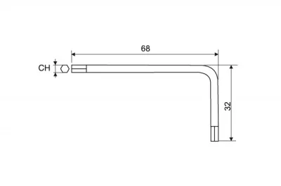 Ключ шестигранник L-образный [ch.3мм], для стяжки фасада и конфирмата (за 100 штук)