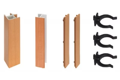 Комплект угловых элементов для цоколя ПВХ H.150, ольха