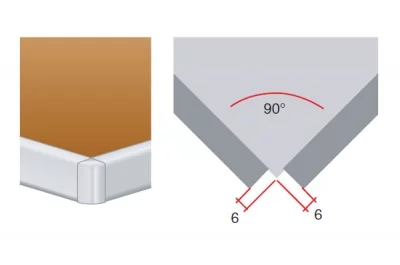 Угол 90" внешний для столешниц Н60, алюминий анодированный