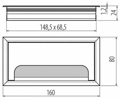 GTV: Пропуск для кабеля Мерида 80x160 черный LB-80X160-20