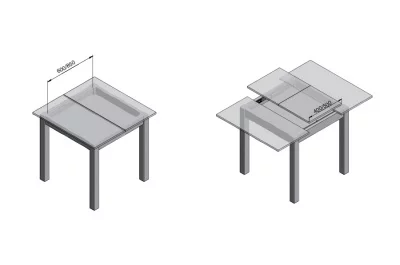Механизм раздвижения стола Basic Advanced, 850 мм, с синхронизатором и стопором