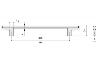 Ручка-скоба 320мм, отделка бронза натуральная