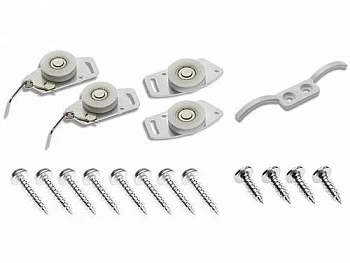 GTV: Комплект роликов MITO Plus ( 2 ролика верхних, 2 ролика нижних с шарикоподшипниками, 2 шт. пружины, 1 стопор, 14 шт. шурупов) A-MITO-PLUS