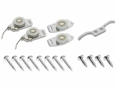 GTV: Комплект роликов MITO Plus ( 2 ролика верхних, 2 ролика нижних с шарикоподшипниками, 2 шт. пружины, 1 стопор, 14 шт. шурупов) A-MITO-PLUS