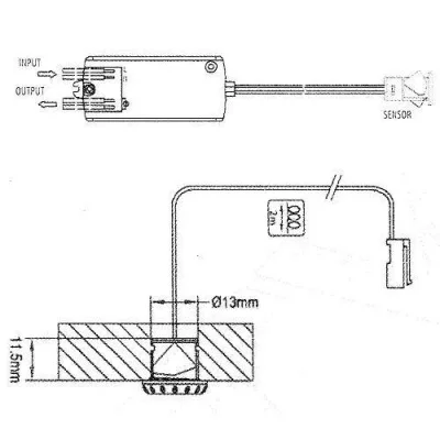 GTV: Датчик движения - выключатель для шкафов, 100-240V, 500W AE-WBEZDB-10S