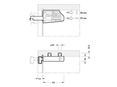 Навес для шкафа 80622P2INSX, на муфтах, левый